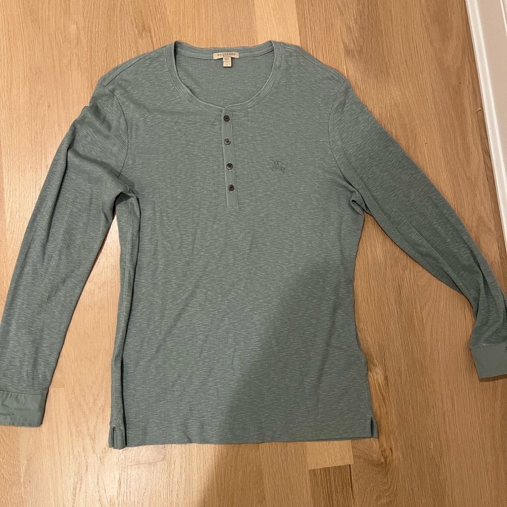 Burberry Brit Ribbed Long-Sleeve Henley Size Large